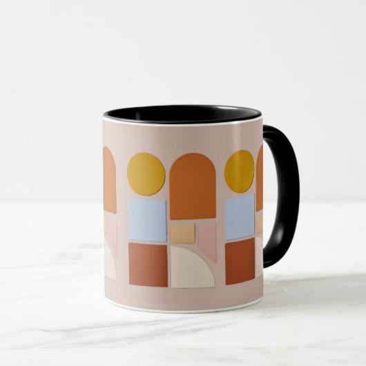 Modern Geometric Abstract Coffee Mug Mok (Voorkant rechts)