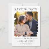 Modern Geometric Abstract Lijst van de Foto van de Save The Date (Voorkant)