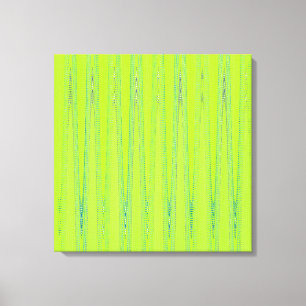 Modern Geometric Abstract Lime Green Wave Pattern Canvas Afdruk