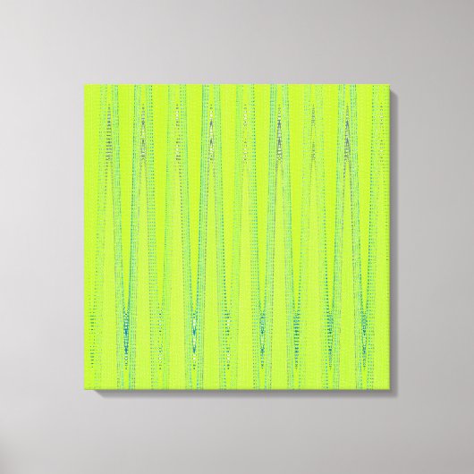 Modern Geometric Abstract Lime Green Wave Pattern Canvas Afdruk (Voorkant)