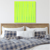 Modern Geometric Abstract Lime Green Wave Pattern Canvas Afdruk (Insitu (Slaapkamer))