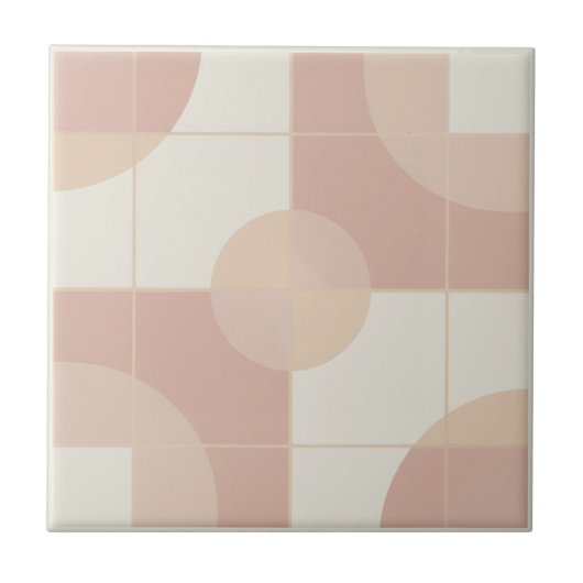 Modern Geometric Abstract Pat#10 Rose Gold ID1192 Tegeltje (Voorkant)