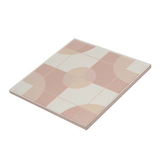 Modern Geometric Abstract Pat#10 Rose Gold ID1192 Tegeltje (Zijkant)