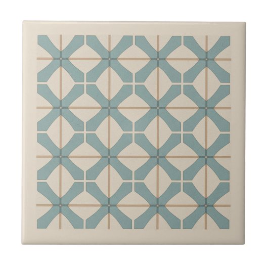Modern Geometric Abstract Pat#16 Teal ID1192 Tegeltje (Voorkant)