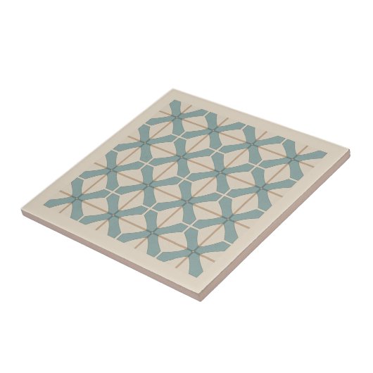 Modern Geometric Abstract Pat#16 Teal ID1192 Tegeltje (Zijkant)