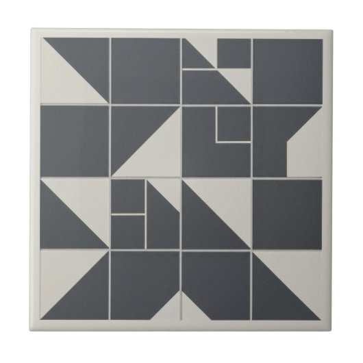 Modern Geometric Abstract Pat#1 Black ID1192 Tegeltje (Voorkant)