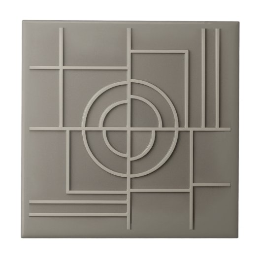 Modern Geometric Abstract Pat#29 Warm Gray ID1192 Tegeltje (Voorkant)