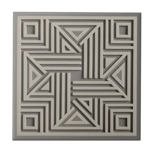 Modern Geometric Abstract Pat#30 Warm Gray ID1192 Tegeltje (Voorkant)