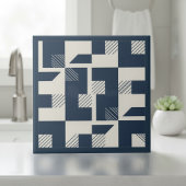 Modern Geometric Abstract Pat#3 Navy ID1192 Tegeltje