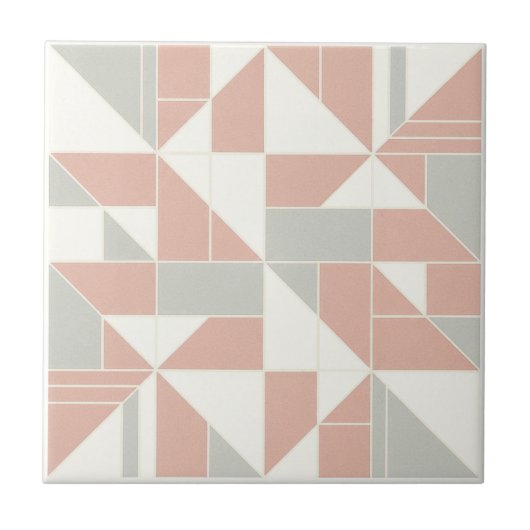 Modern Geometric Abstract Pat#9 Peach ID1192 Tegeltje (Voorkant)