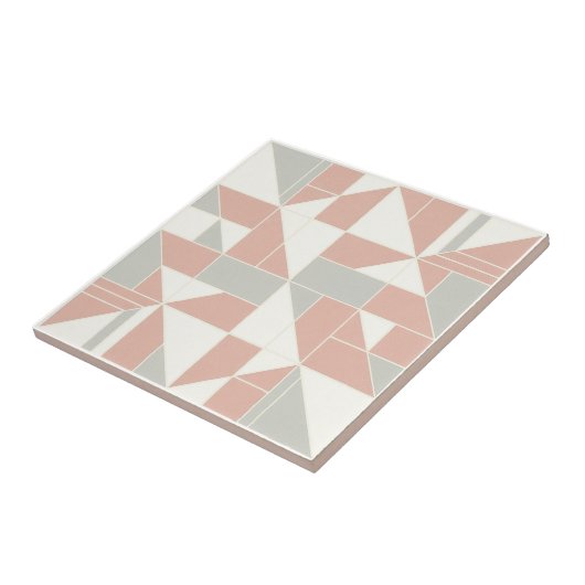 Modern Geometric Abstract Pat#9 Peach ID1192 Tegeltje (Zijkant)