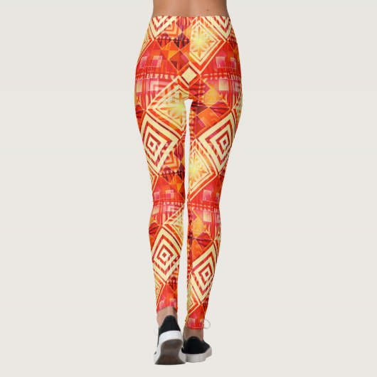 Modern Geometric Abstract Pattern  Leggings (Achterkant)