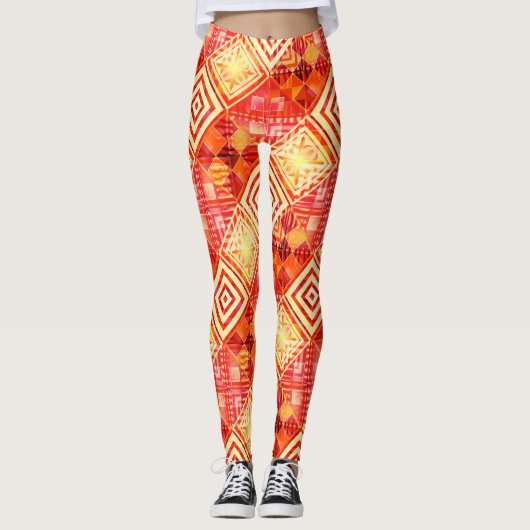 Modern Geometric Abstract Pattern  Leggings (Voorkant)