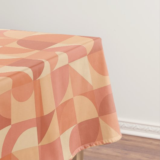 Modern Geometric Abstract Peach & Terracotta  Tafelkleed (Voorbeeld)
