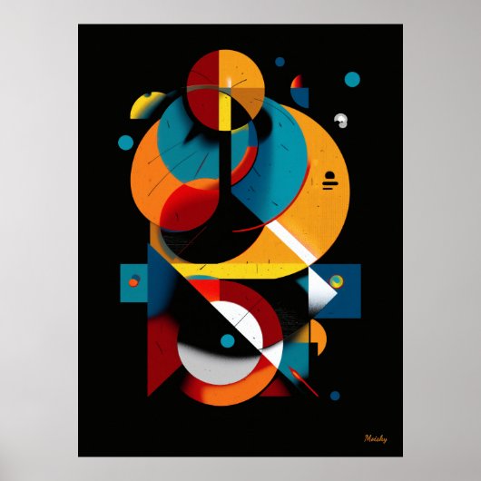 Modern Geometric Abstraction – Bauhaus Orbit Poster (Voorkant)