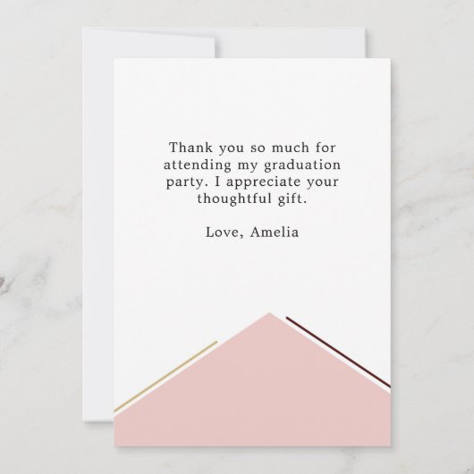 Modern Geometric Afstuderen Photo Afstuderen Bedankkaart (Achterkant)