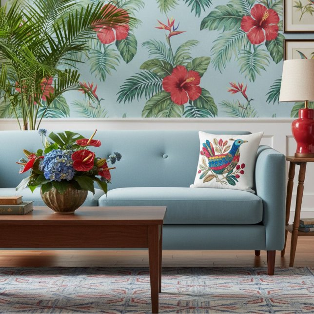  Modern geometric animal art abstract colorful  Kussen (Creator heeft geüpload)