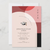 Modern Geometric Arch Custom Photo Afstuderen Kaart (Voorkant)