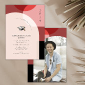 Modern Geometric Arch Custom Photo Afstuderen Kaart