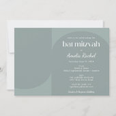 Modern Geometric Arch Dusty Blauwgroen Bat Mitzvah Kaart (Voorkant)