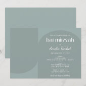 Modern Geometric Arch Dusty Blauwgroen Bat Mitzvah Kaart (Voorkant / Achterkant)