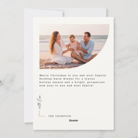 Modern Geometric Arch Photo Christmas Feestdagenkaart (Achterkant)