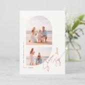 Modern Geometric Arch Photo Christmas Feestdagenkaart (Staand voorkant)