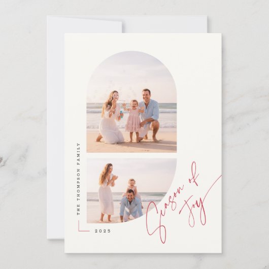 Modern Geometric Arch Photo Christmas Feestdagenkaart (Voorkant)