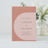 Modern Geometric Arch Terracotta Blush Wedding Save The Date (Staand voorkant)