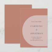Modern Geometric Arch Terracotta Blush Wedding Save The Date (Voorkant / Achterkant)