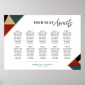Modern Geometric Art Deco Wedding Seating Chart  Poster (Voorkant)