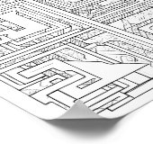 Modern Geometric Art: Digital Block Pattern Poster (Hoek)