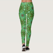 Modern Geometric Art Peacock Green Leggings (Achterkant)