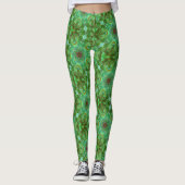 Modern Geometric Art Peacock Green Leggings (Voorkant)