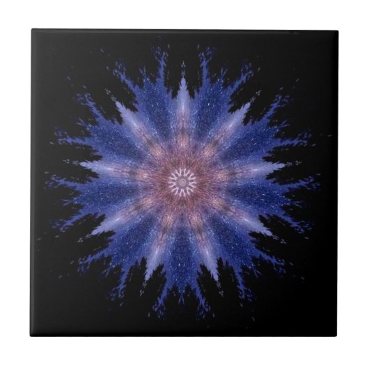 Modern geometric art violet stars black decor tegeltje (Voorkant)