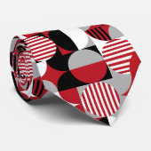 Modern Geometric Bauhaus, Black Red Grey Stropdas (Opgerold)