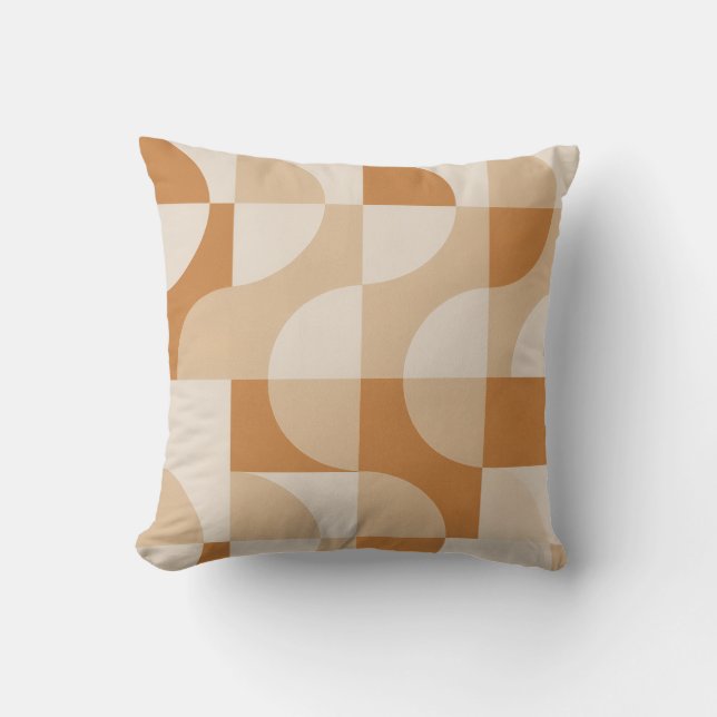 Modern Geometric Beige Throw Pillow Kussen (Voorkant)