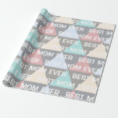 Modern Geometric Best Mam Ever Cadeaupapier (Uitgerold)