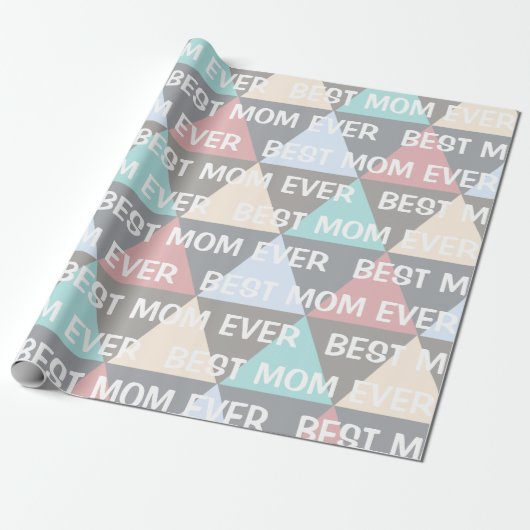 Modern Geometric Best Mam Ever Cadeaupapier (Uitgerold)