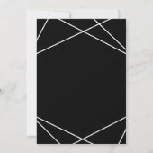 Modern Geometric Black and White Wedding Kaart (Achterkant)