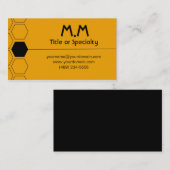 Modern geometric black and yellow visitekaartje (Voorkant / Achterkant)