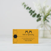 Modern geometric black and yellow visitekaartje (Staand voorkant)