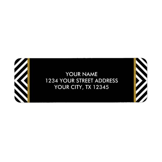 Modern Geometric Black en White Diamond Pattern Etiket (Voorkant)