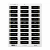 Modern Geometric Black en White Diamond Pattern Etiket (Full Sheet)
