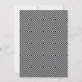 Modern Geometric Black en White Diamond Pattern Kaart (Achterkant)