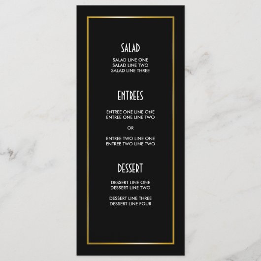 Modern Geometric Black en White Diamond Pattern Menu (Voorkant)