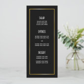 Modern Geometric Black en White Diamond Pattern Menu (Staand voorkant)