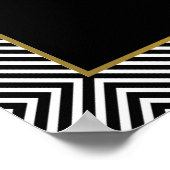 Modern Geometric Black en White Diamond Pattern Poster (Hoek)