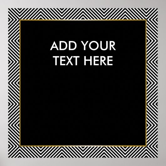 Modern Geometric Black en White Diamond Pattern Poster (Voorkant)