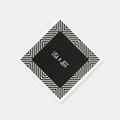 Modern Geometric Black en White Diamond Pattern Servet (Hoek)